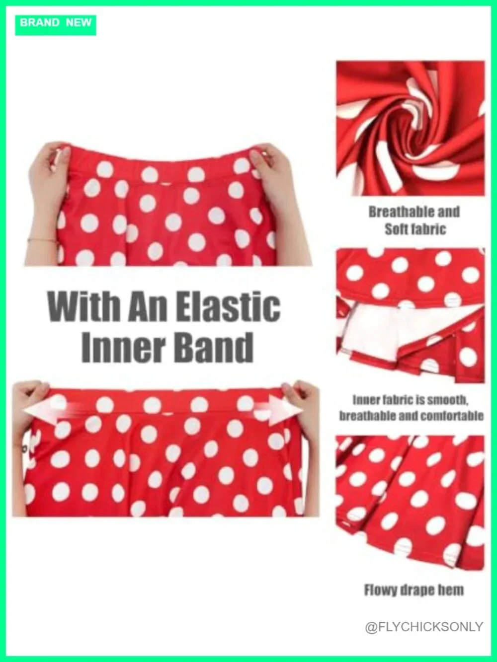 Women's Plus Size Pleated Skater Skirt High Waist A-Line